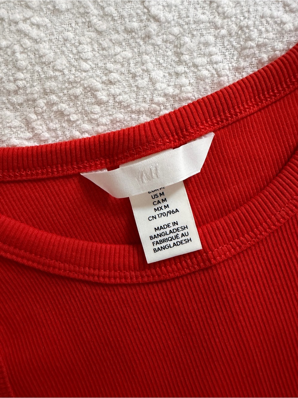 H&M Red Ribbed Crop Tank - Picture 3 of 3